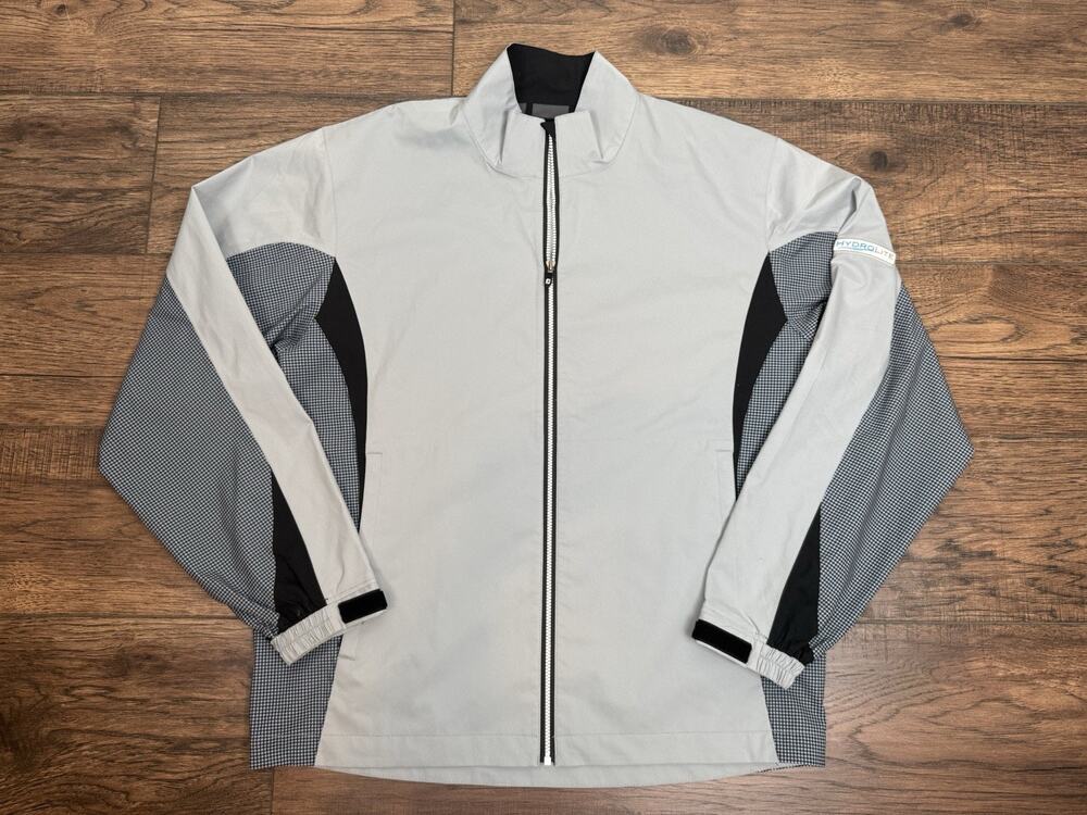 FootJoy Jacket Men M Gray DryJoys HydroLite Full ZIp Rain Windbreaker Golf